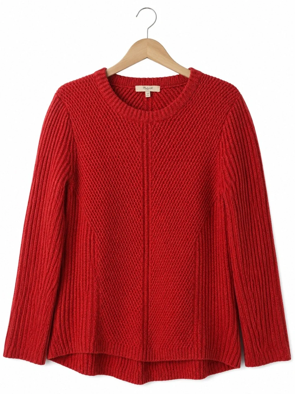 Madewell Hexcomb Texture Crewneck Sweater
Tomato Red / Vibrant Crimsom Size M - Picture 2 of 8